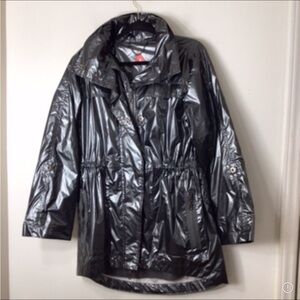 Anorak medium black shiny hood Women's Black Jacket